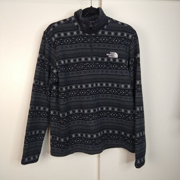 The North Face Other - The North Face Tsillan 1/4 Zip Sweatshirt Fair Isle Mens Size M Black Grey